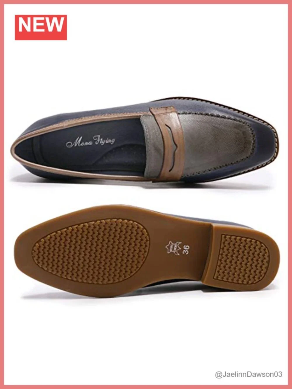 Leather Square Toe Penny Loafer Slip On Flat Office Shoe Cushioned